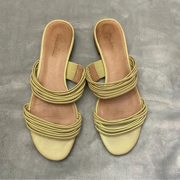 Madewell meg slide sandals strappy light green - Picture 3 of 6